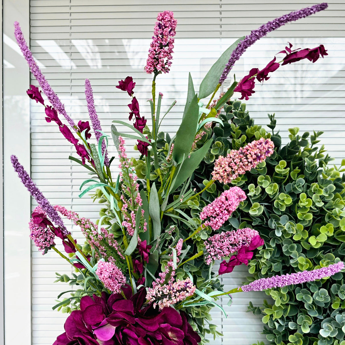 Eucalyptus & Hydrangea Wreath: Oval Spring Summer Door Decor