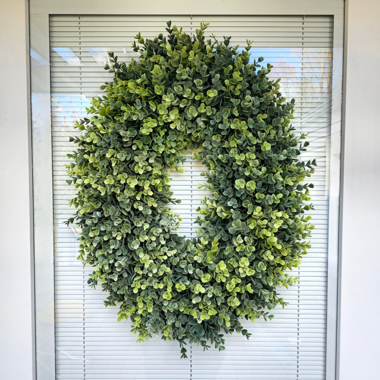 Year Round Front & Double Door Wreath, Outdoor Spring Summer Fall Winter Oval Eucalyptus Greenery Decorations, Everyday Wall Decor Home Gift