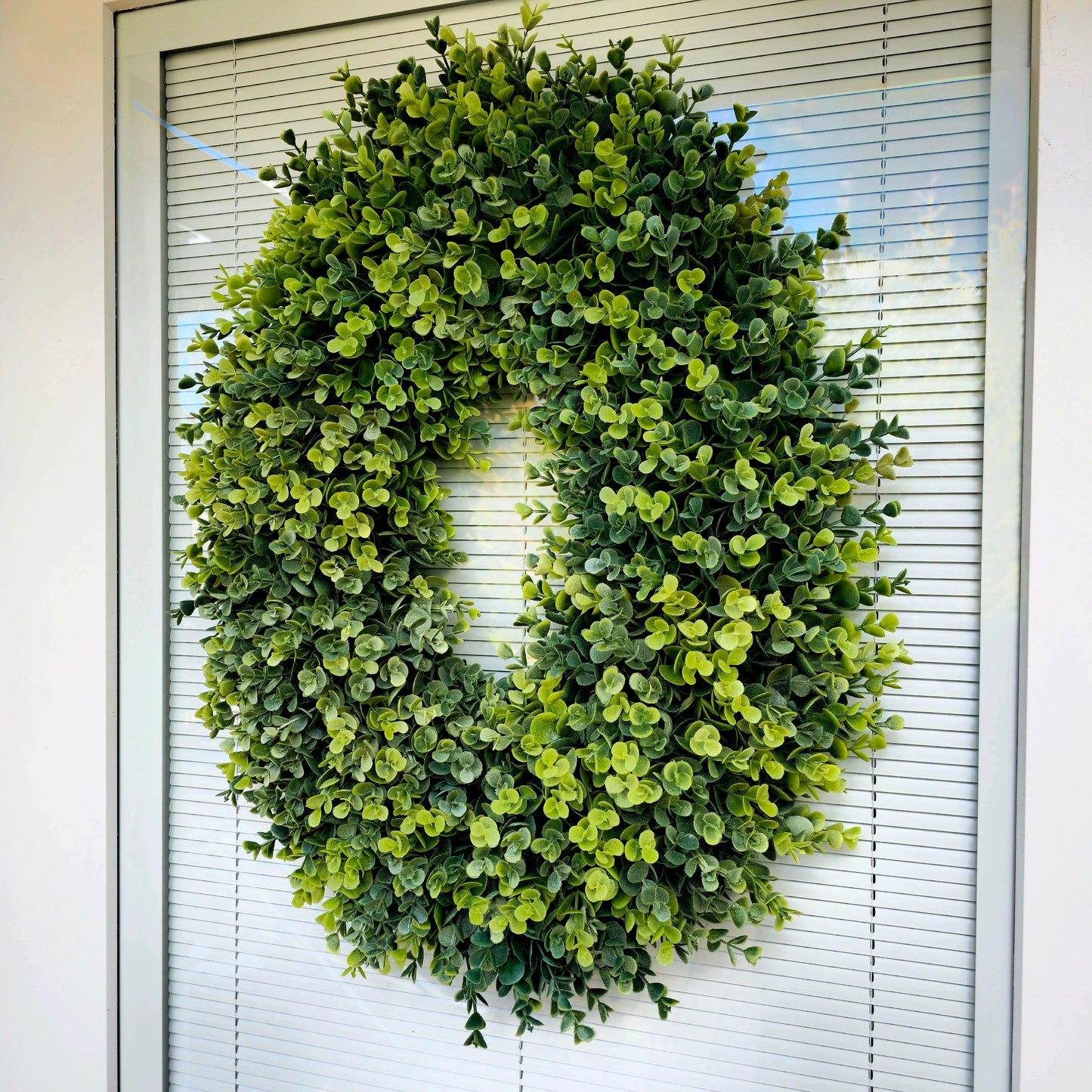 Year Round Front & Double Door Wreath, Outdoor Spring Summer Fall Winter Oval Eucalyptus Greenery Decorations, Everyday Wall Decor Home Gift