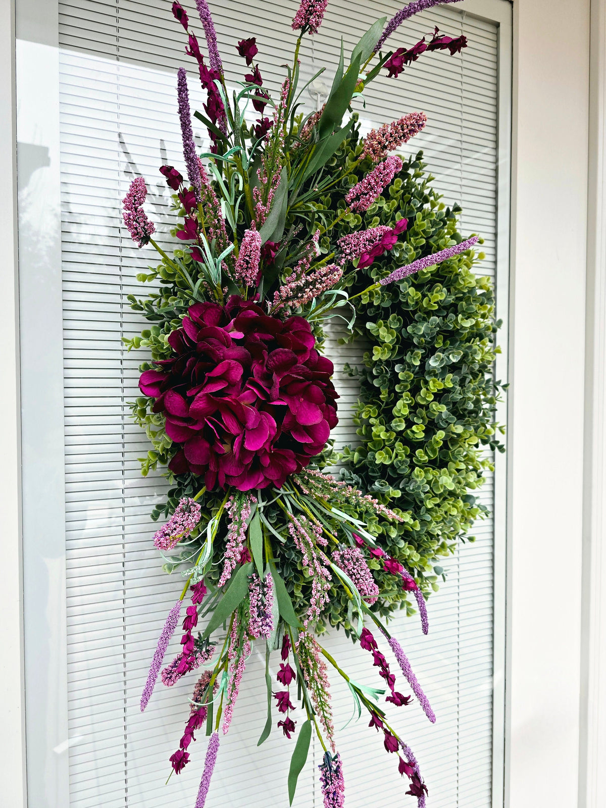 Eucalyptus & Hydrangea Wreath: Oval Spring Summer Door Decor