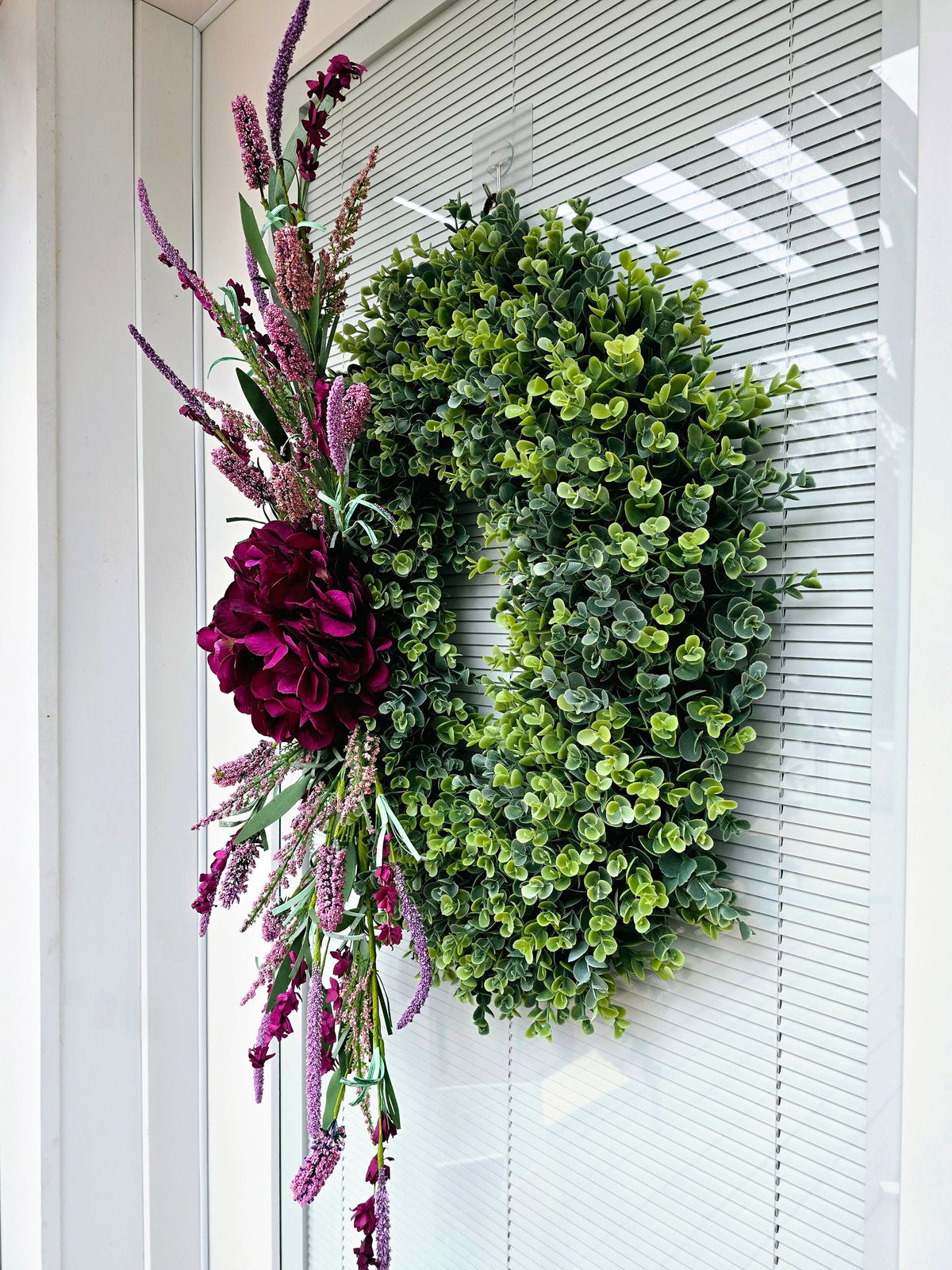 Eucalyptus & Hydrangea Wreath: Oval Spring Summer Door Decor