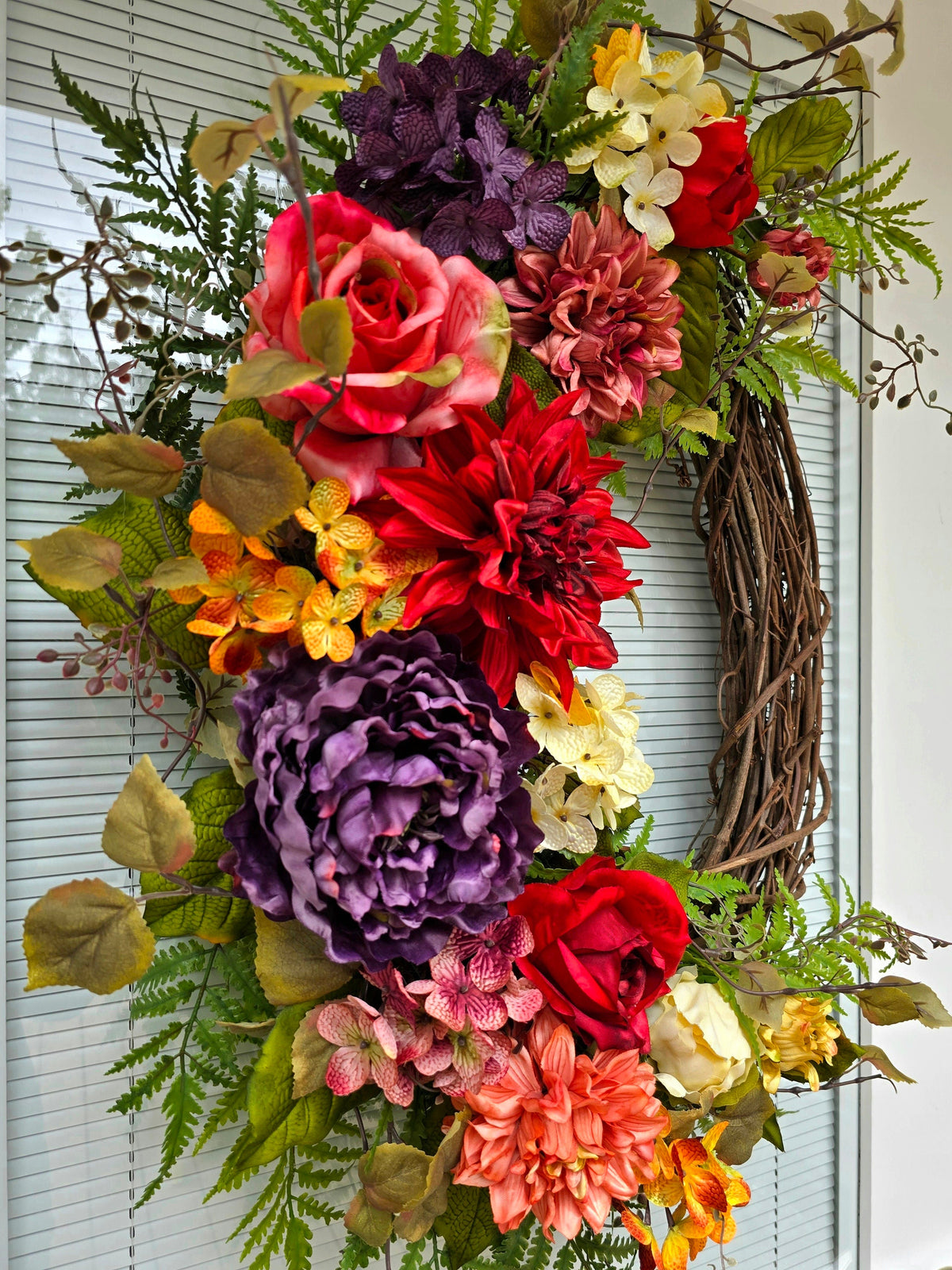 Spring Wreath, Summer Wreath, Double Door Wreaths, Front Door Wreaths, Farmhouse Decor, Housewarming Gift, Unique, Home Decor