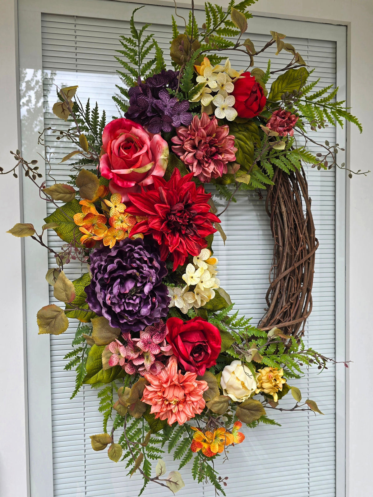 Spring Wreath, Summer Wreath, Double Door Wreaths, Front Door Wreaths, Farmhouse Decor, Housewarming Gift, Unique, Home Decor