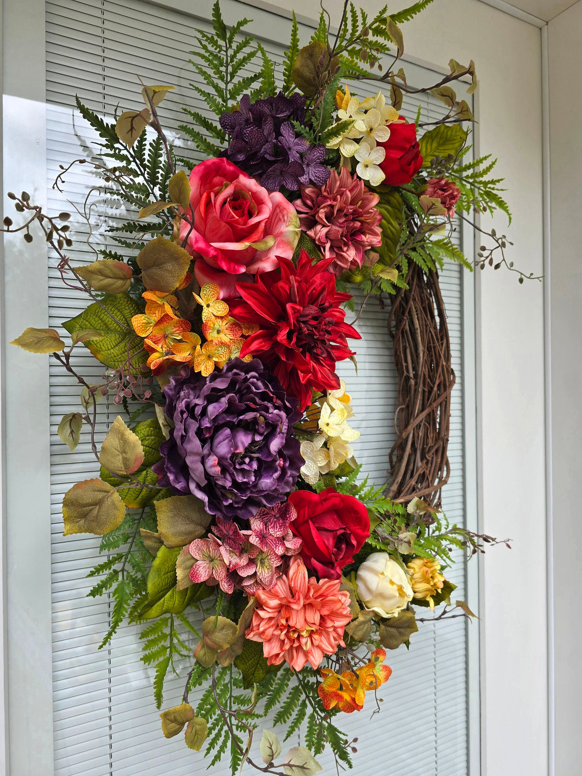 Spring Wreath, Summer Wreath, Double Door Wreaths, Front Door Wreaths, Farmhouse Decor, Housewarming Gift, Unique, Home Decor