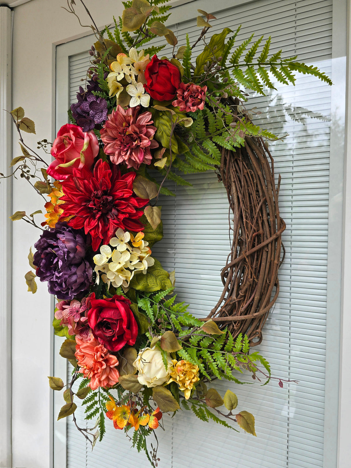 Spring Wreath, Summer Wreath, Double Door Wreaths, Front Door Wreaths, Farmhouse Decor, Housewarming Gift, Unique, Home Decor