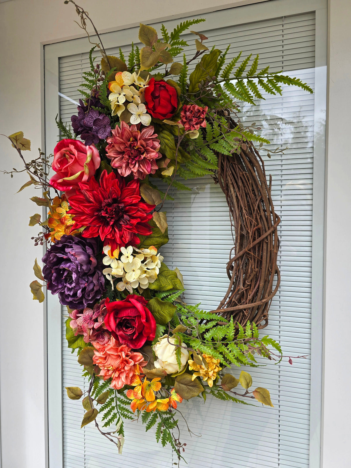 Spring Wreath, Summer Wreath, Double Door Wreaths, Front Door Wreaths, Farmhouse Decor, Housewarming Gift, Unique, Home Decor