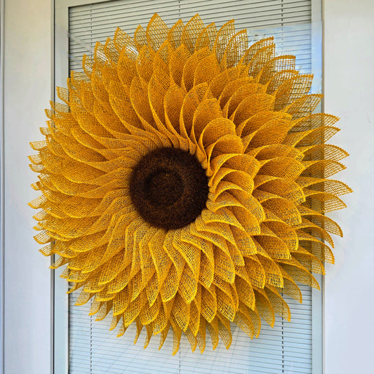 Sunflower Wreath For Front Door Double Door Outdoor Spring Summer Fall Seasonal Decor Large Yellow Burlap Flower Floral Decoration Home Gift