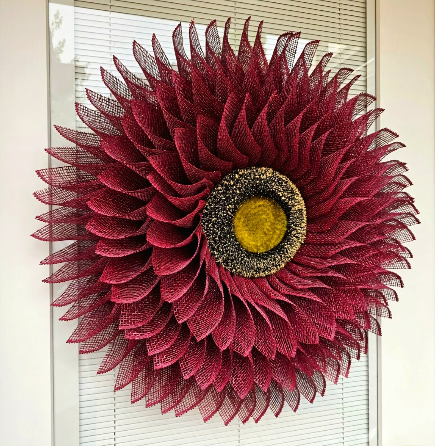 Sunflower Front Door Wreath, Double Door Wreaths, Outdoor Spring Summer Fall & Autumn Porch Decor, Burlap Flower Wall Decoration, Home Gifts