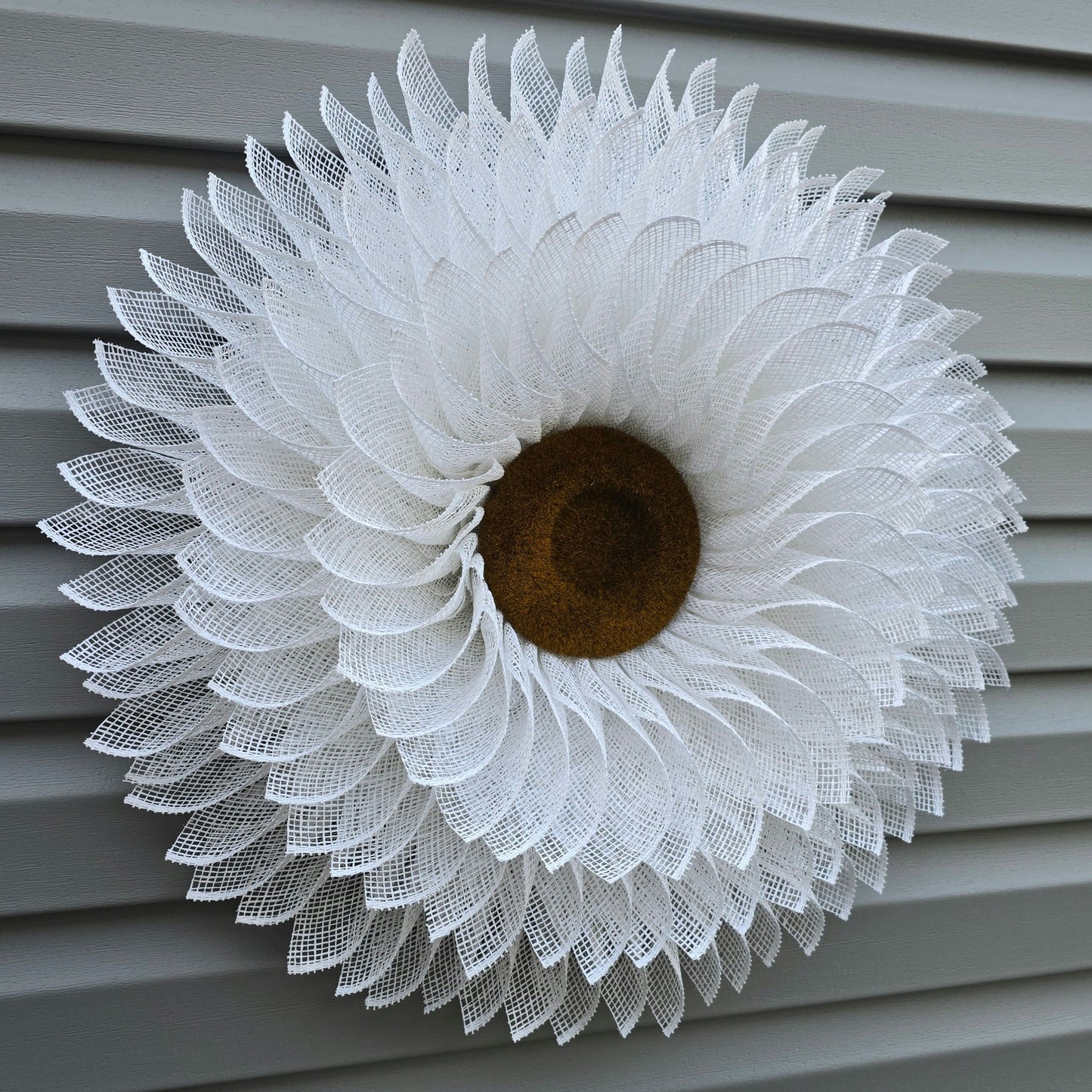 White Flower Wreath For Front Door Double Door Wreaths Outdoor Spring Summer Fall Decor Burlap Sunflower Wall Decoration Daisy Home Gift