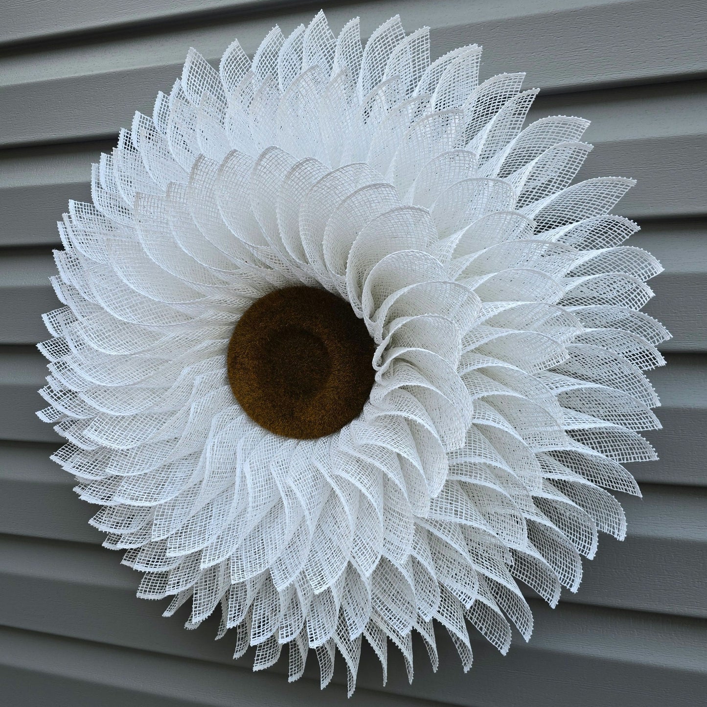 White Flower Wreath For Front Door Double Door Wreaths Outdoor Spring Summer Fall Decor Burlap Sunflower Wall Decoration Daisy Home Gift