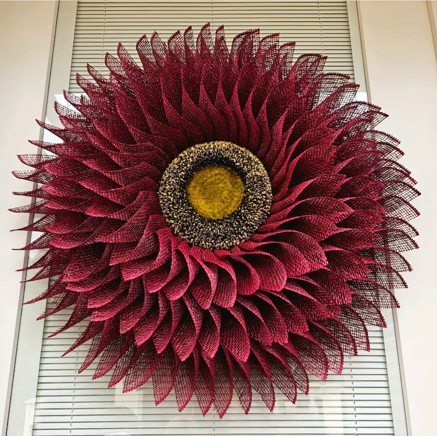 Sunflower Front Door Wreath, Double Door Wreaths, Outdoor Spring Summer Fall & Autumn Porch Decor, Burlap Flower Wall Decoration, Home Gifts