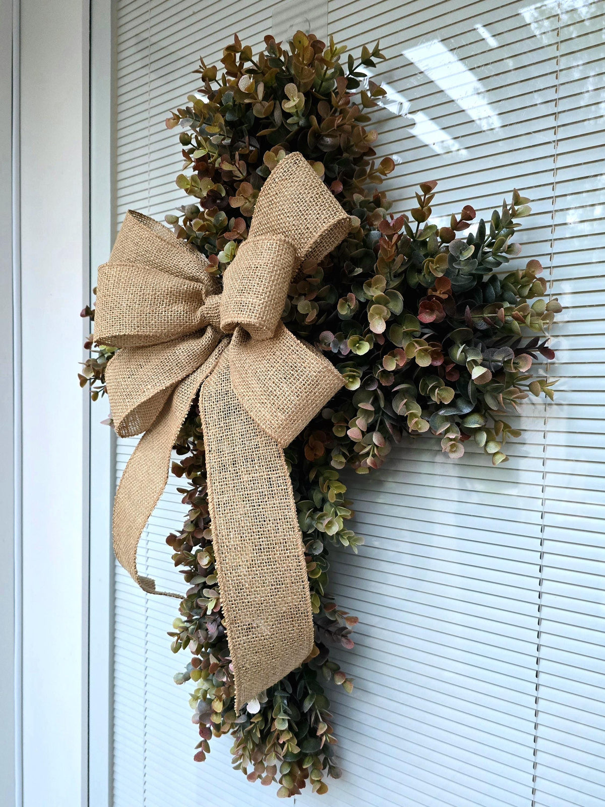 Boxwood Cross Wreath for Front Door, Farmhouse Religious Decor, Easter & Lent Cross Wreaths, Christian Door Hanger