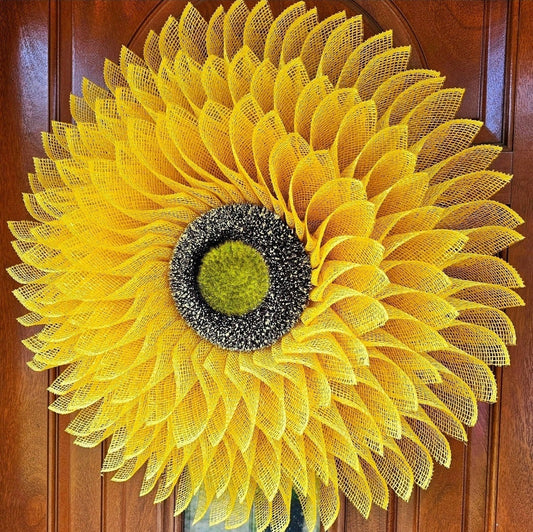 Sunflower Wreath For Front Door, Double Door Wreaths, Outdoor Spring Summer Fall Porch Decor, Yellow Flower, Autumn Decoration, Home Gift