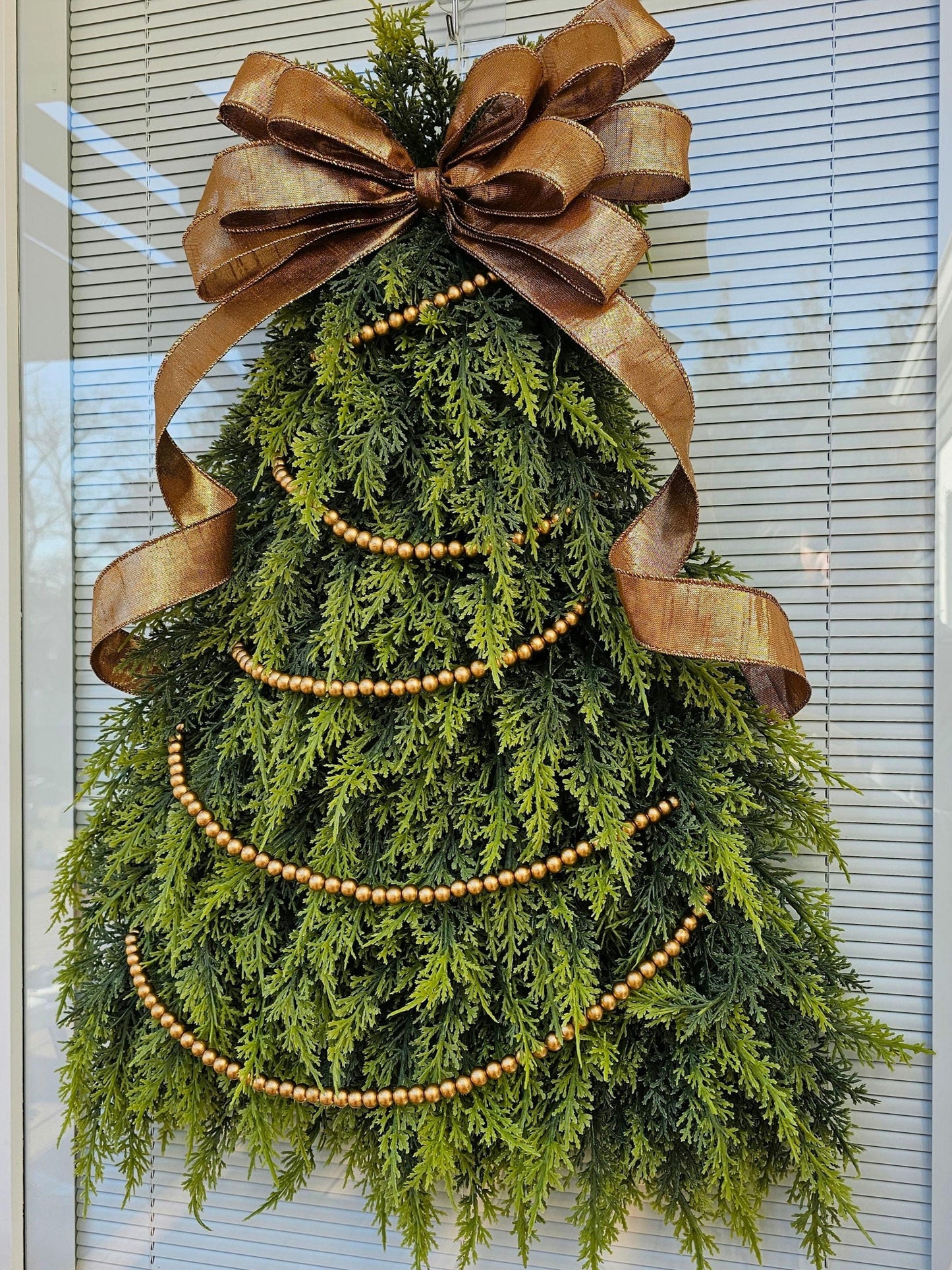 Christmas Wreath For Front Door Double Door Wreaths Outdoor Winter Holiday Decor Large Artificial Cedar Teardrop Xmas Tree Swag Home Gift