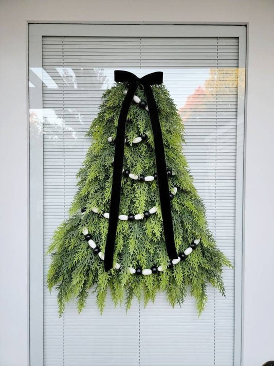 Christmas Wreath For Front Door, Double Door Wreaths, Outdoor Porch Decor, Modern Holiday Decoration, Large Xmas Tree Swag, Winter Home Gift