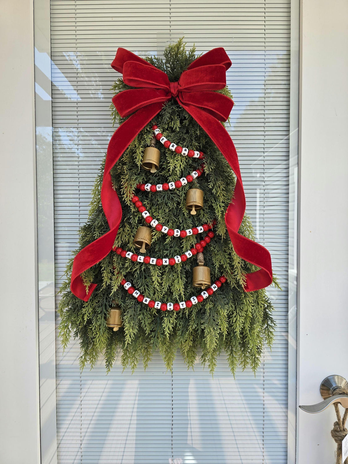 Personalized Wreath, Custom Family Name Christmas Wreath, Unique Personalized Gift Ideas, Teardrop Swag, Holiday Decor, Housewarming Gifts