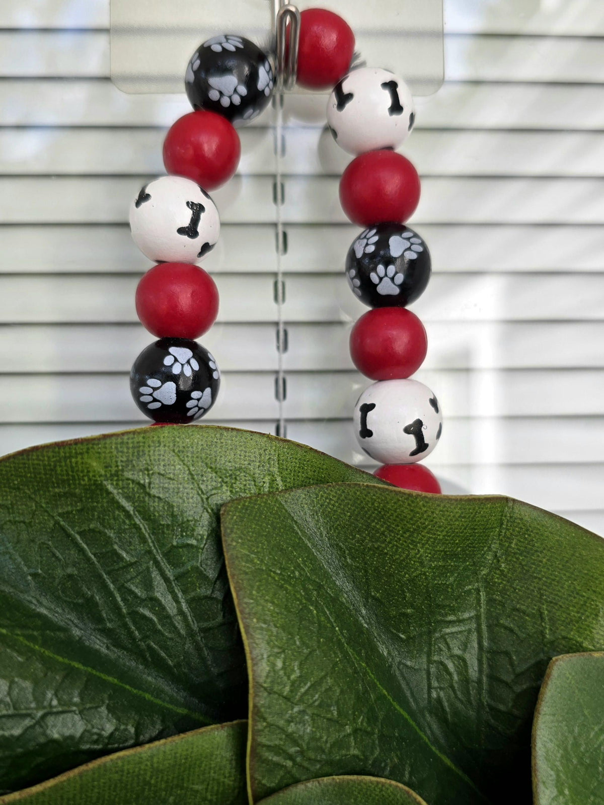 Dog Lover Christmas Candy Cane Wreath for Front Door, Unique Double Door Xmas Decor, Holiday Paw Print Wall Decoration, Pet Home Gift
