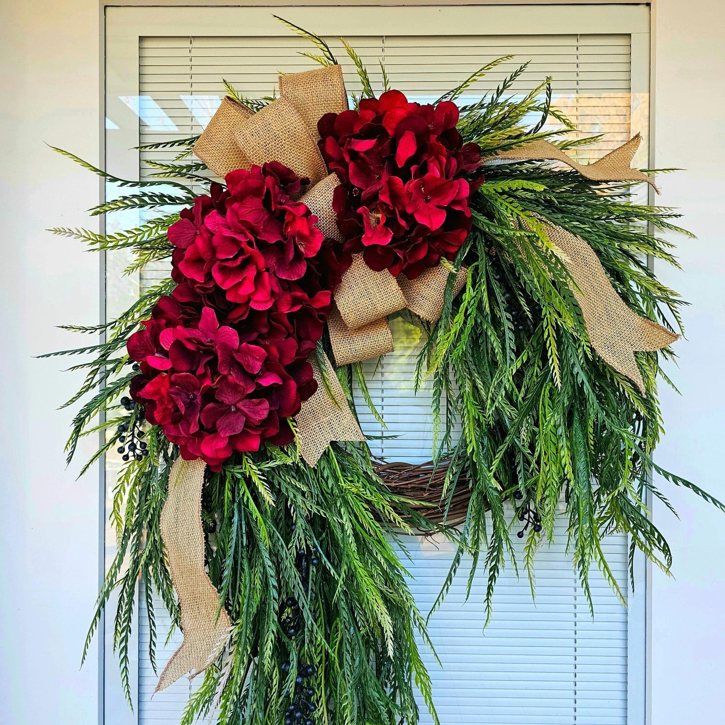 Valentine Day Wreath For Front Door Double Door Wreaths Outdoor Spring Summer Fall Winter Decor Year Round Christmas Red Floral Home Gift