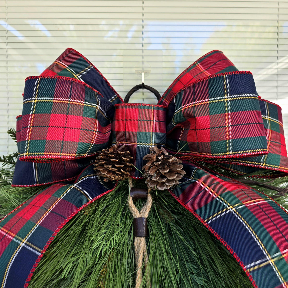 Traditional Christmas Wreath For Front Door, Double Doors Wreaths, Outdoor Extra Large Xmas Swag, XL Holiday Teardrop & Bells, Home Gifts