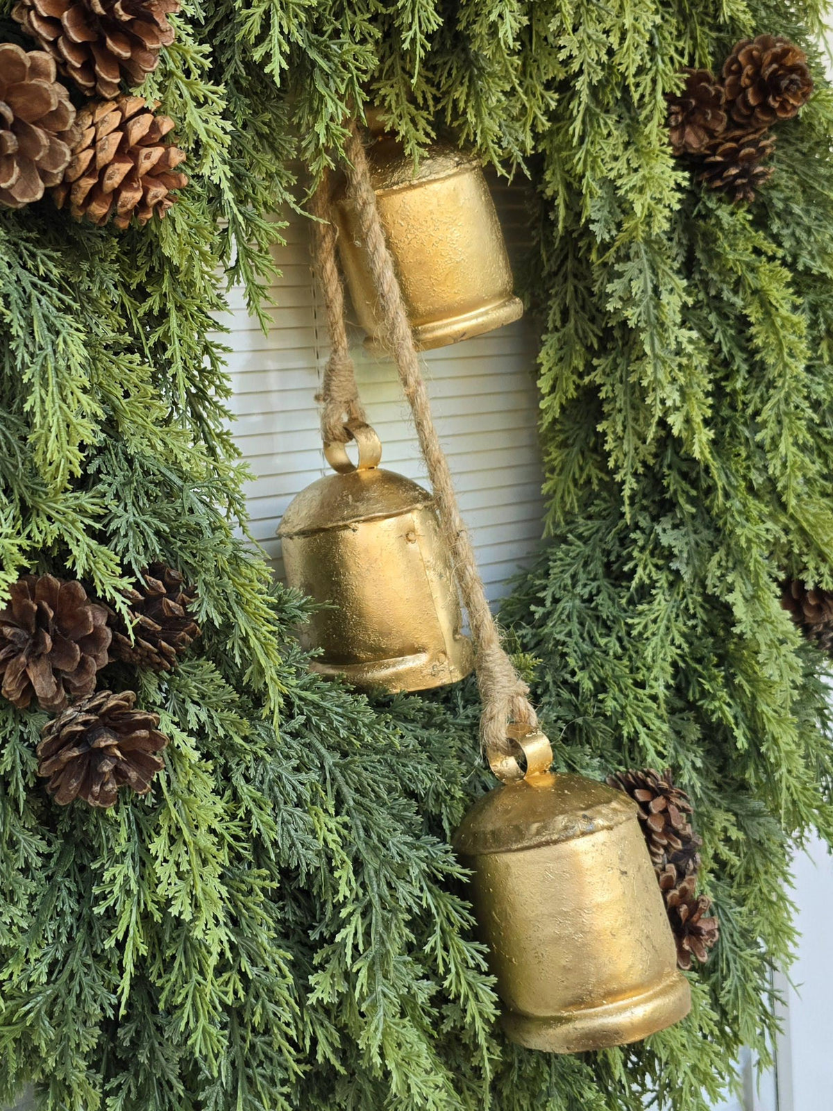 Christmas Wreath for Front Door  Double Door Wreaths Outdoor Seasonal Home Decor Winter Porch Hanger Xmas Tree Swag Holiday Wall Decoration
