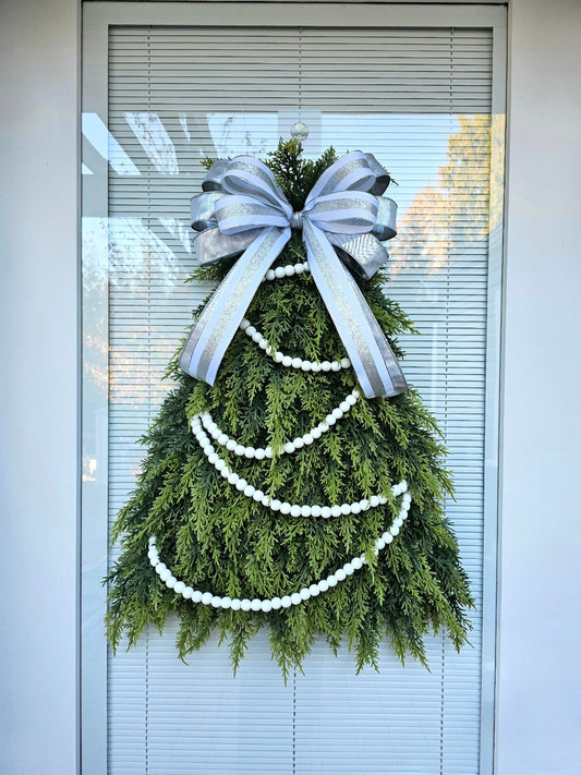 Christmas Wreath For Front Door, Double Doors, Indoor Outdoor Porch Decor, Xmas Tree Swag, Evergreen Teardrop, Xmas Decoration, Home Gifts