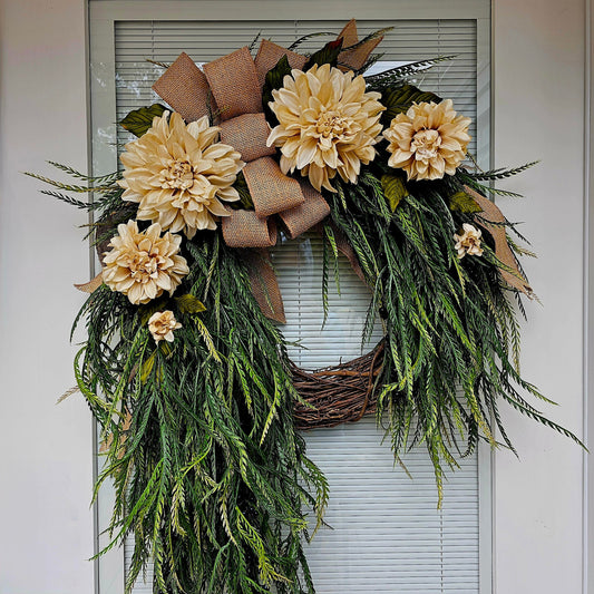 Year Round Wreath For Front Door Double Door Wreaths Indoor Outdoor Spring Summer Fall Winter Floral Greenery Decoration Large Home Gift