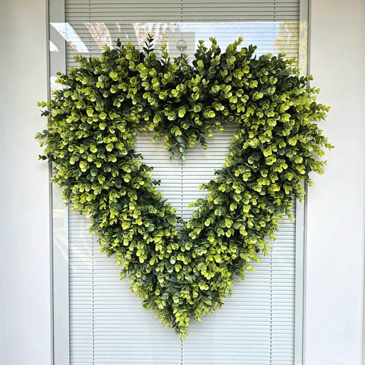 26" Valentine Day Heart Shaped Wreath For Front Door Decor