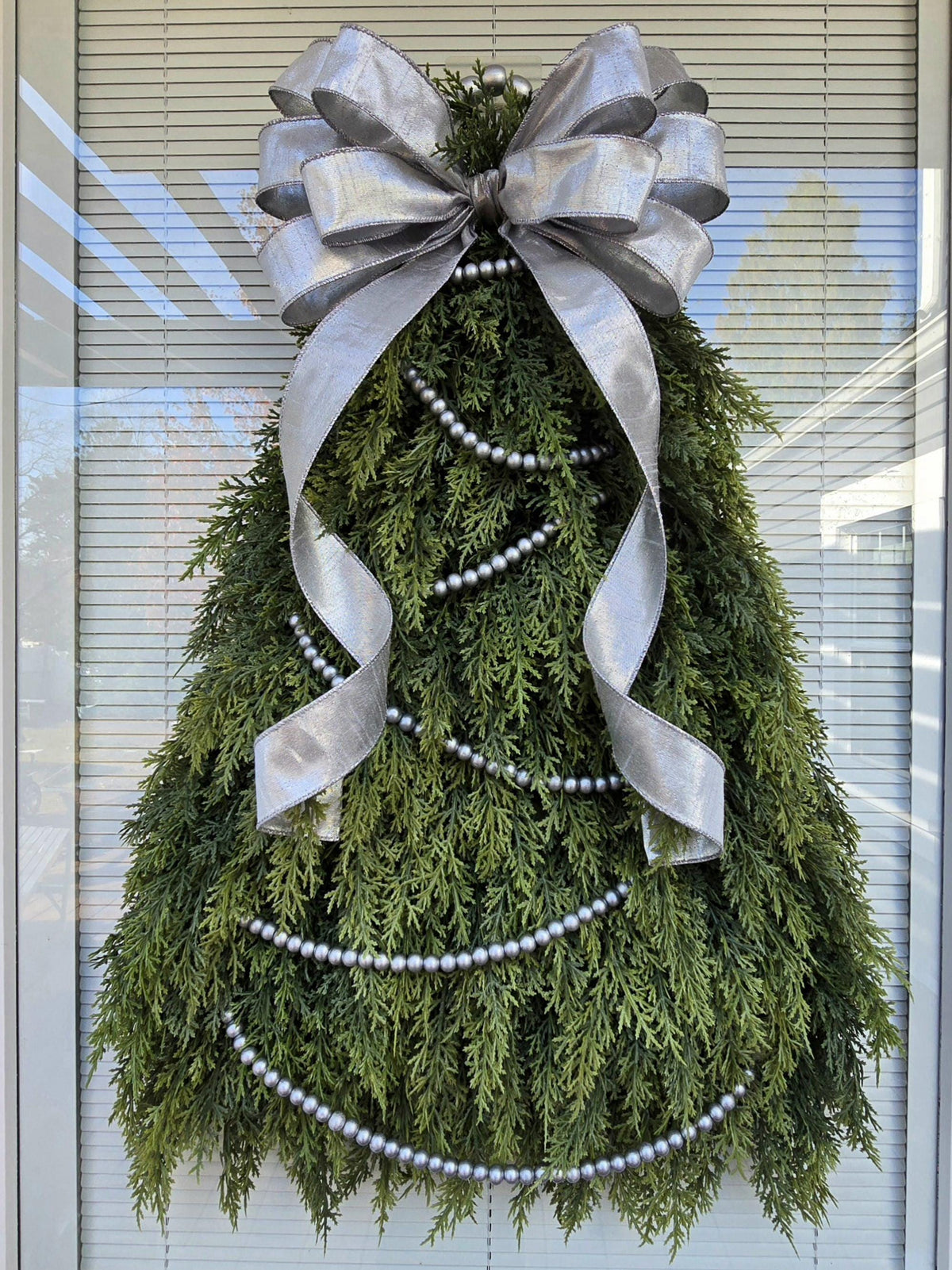 Christmas Wreath For Front Door Decor, Double Door Wreaths, Outdoor Winter Decor, Holiday Xmas Swag, Cedar Wreath