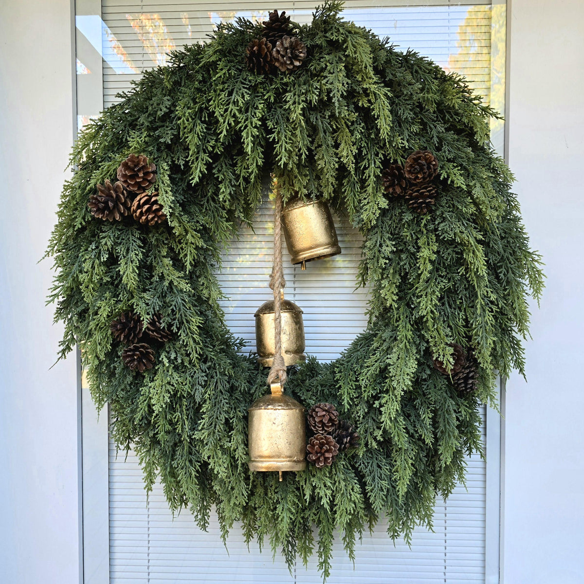 Christmas Wreath for Front Door  Double Door Wreaths Outdoor Seasonal Home Decor Winter Porch Hanger Xmas Tree Swag Holiday Wall Decoration