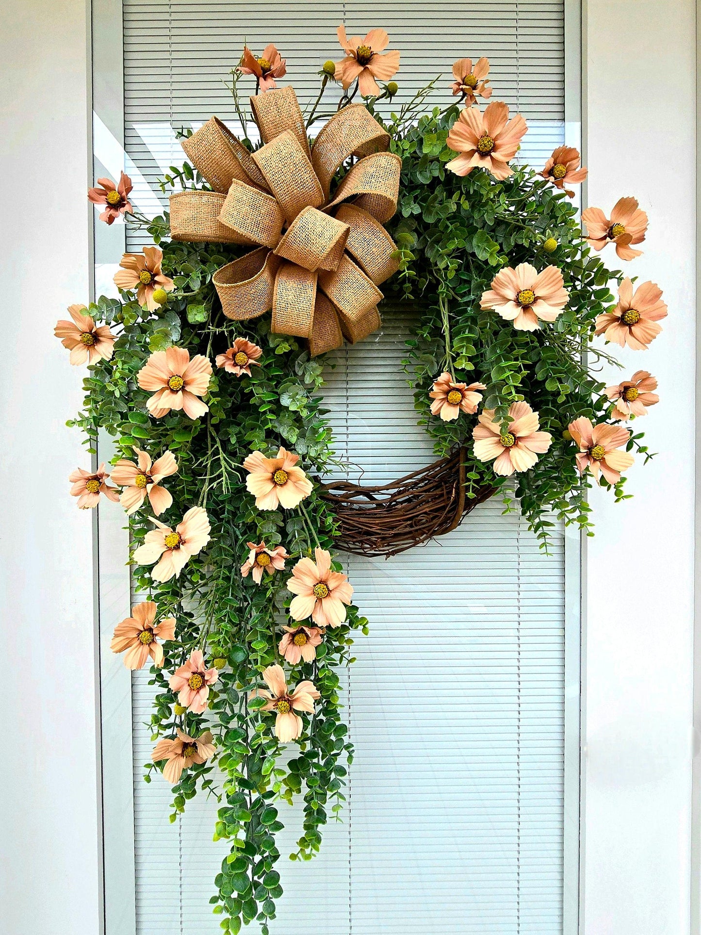 Wreath For Front Door Double Doors Outdoor Year Round Spring Summer Fall Winter Decor Floral Eucalyptus Greenery Large Home Gift