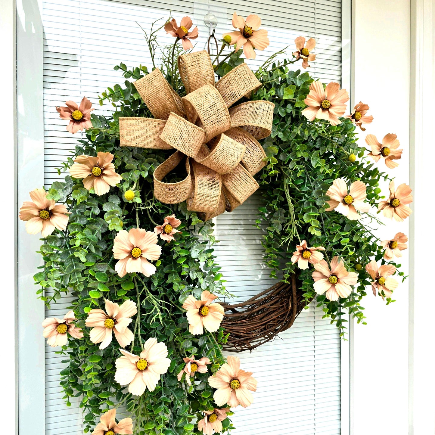 Wreath For Front Door Double Doors Outdoor Year Round Spring Summer Fall Winter Decor Floral Eucalyptus Greenery Large Home Gift