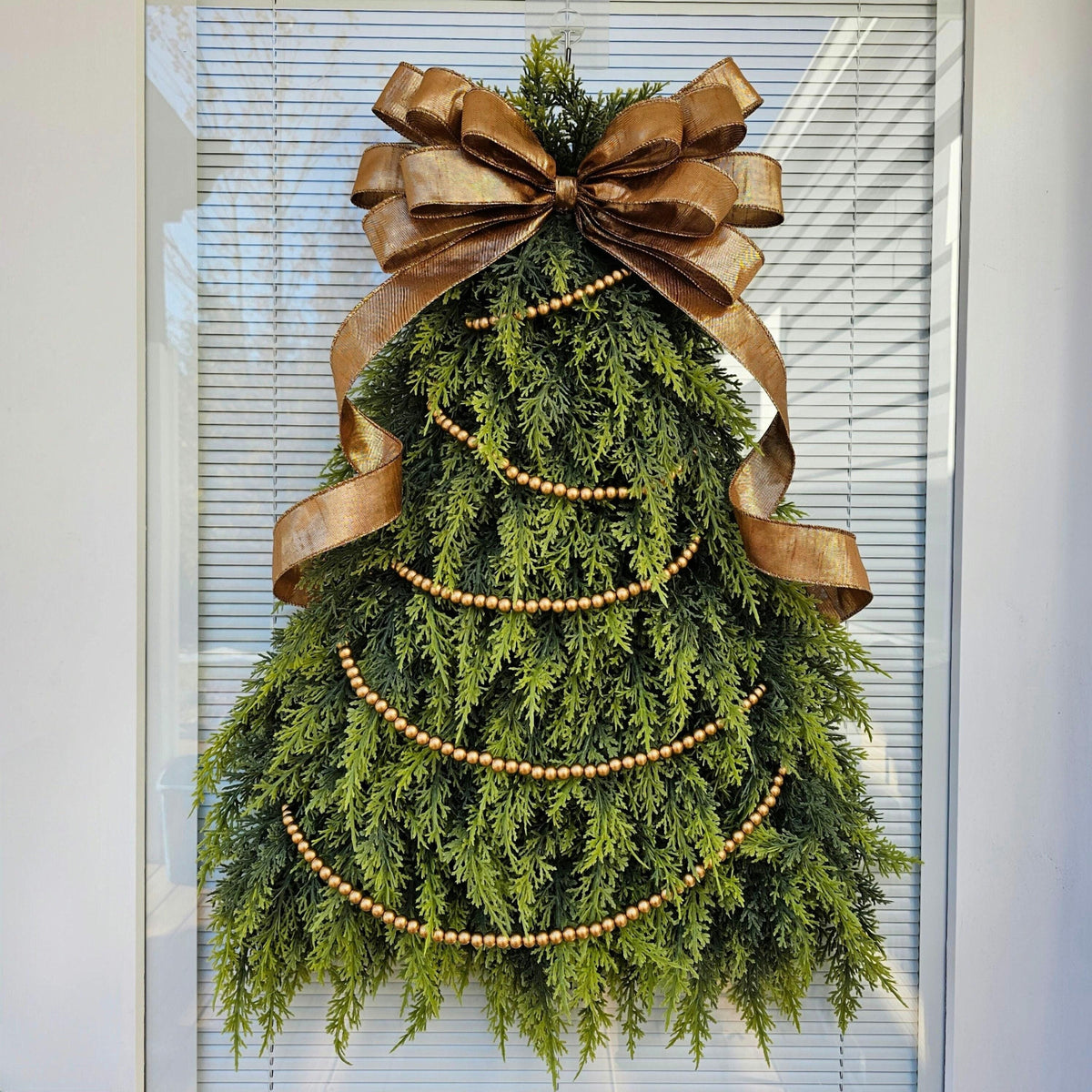 Large Christmas Wreath For Front Door Outdoor Holiday Decor Xmas Swag Double Door Wreaths XL Winter Front Porch Teardrop Housewarming Gift