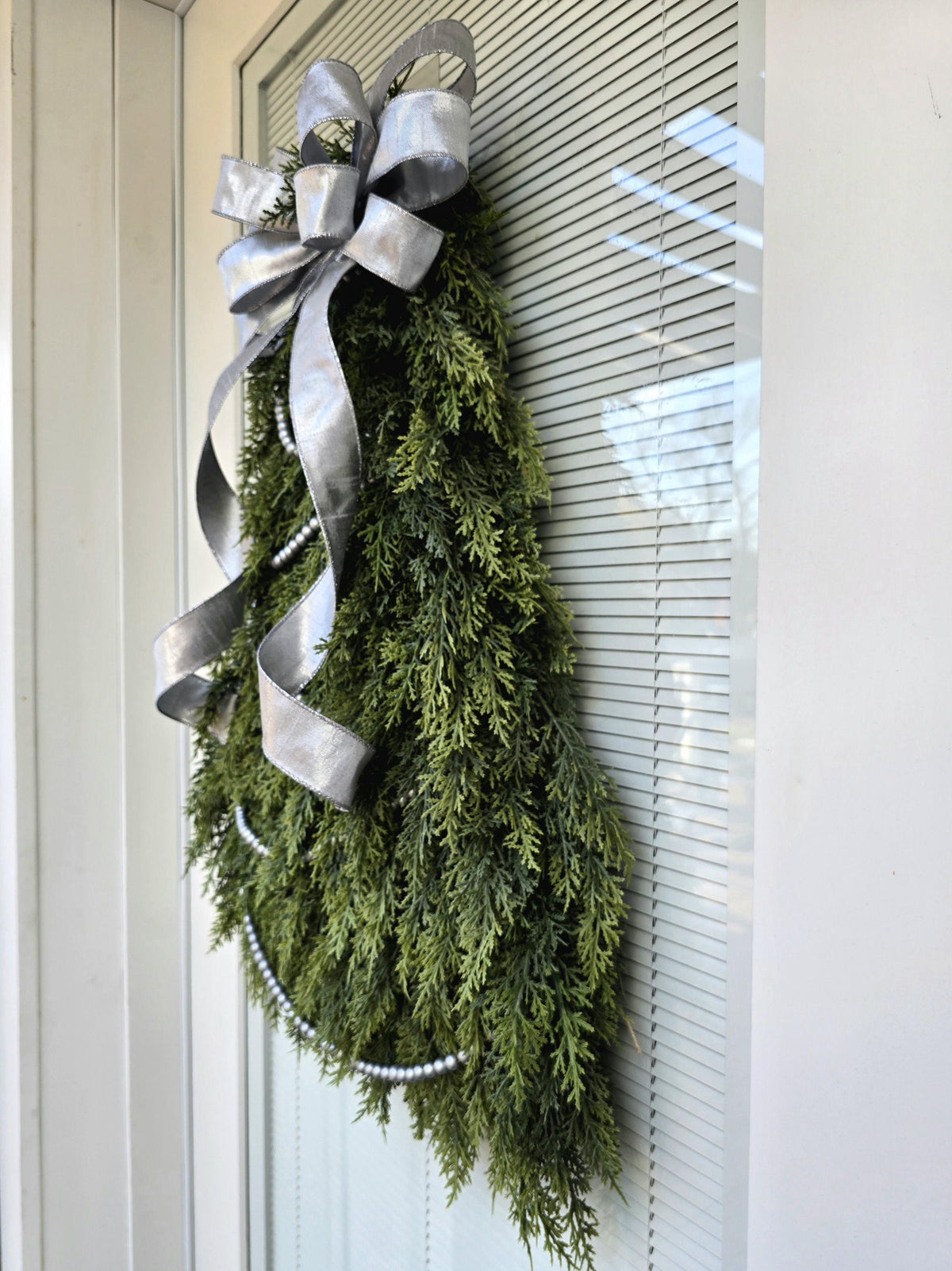 Christmas Wreath For Front Door Decor, Double Door Wreaths, Outdoor Winter Decor, Holiday Xmas Swag, Cedar Wreath