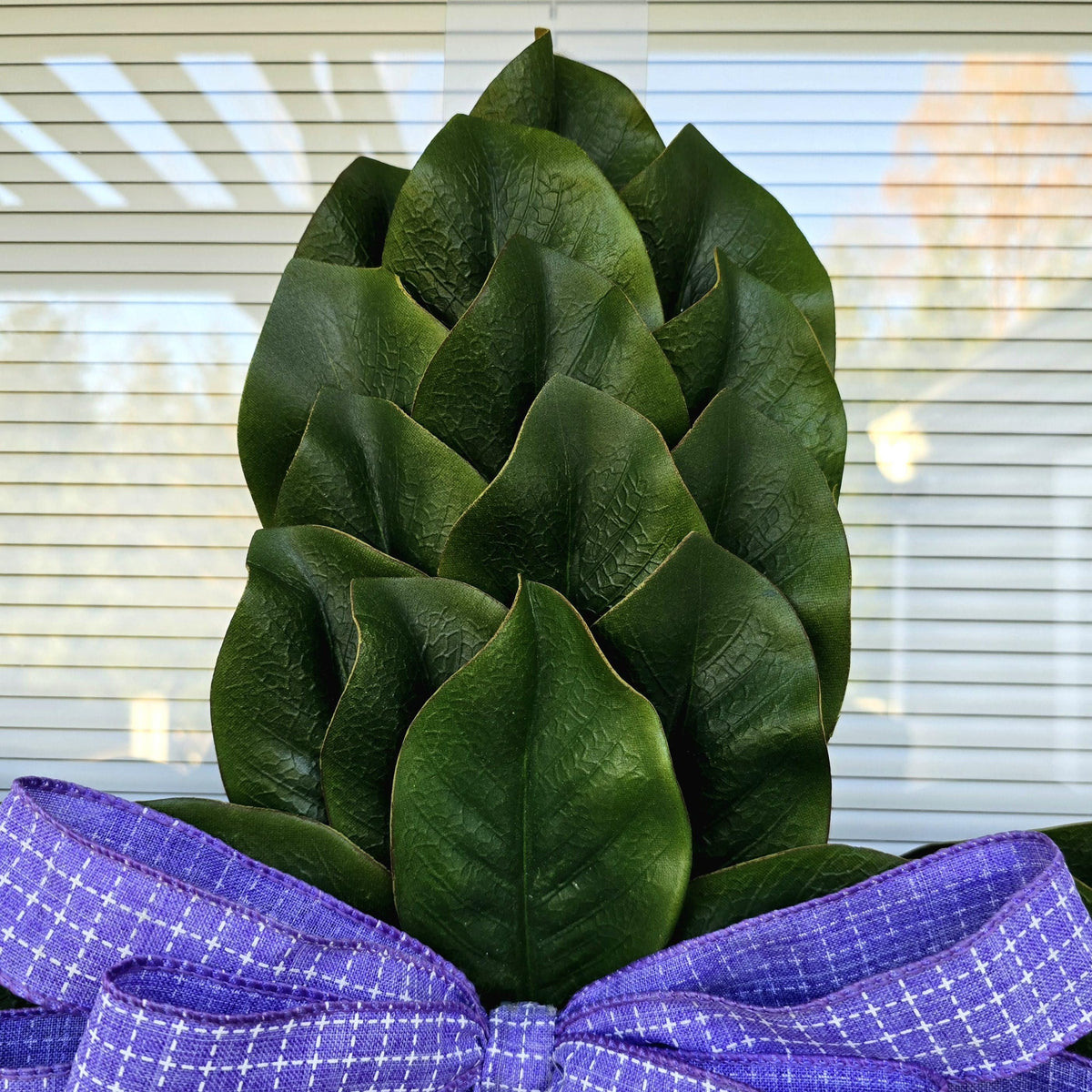 Magnolia Leaf Cross Wreath for Front Door, Farmhouse Religious Decor, Easter & Lent Cross Wreaths, Christian Door Hanger