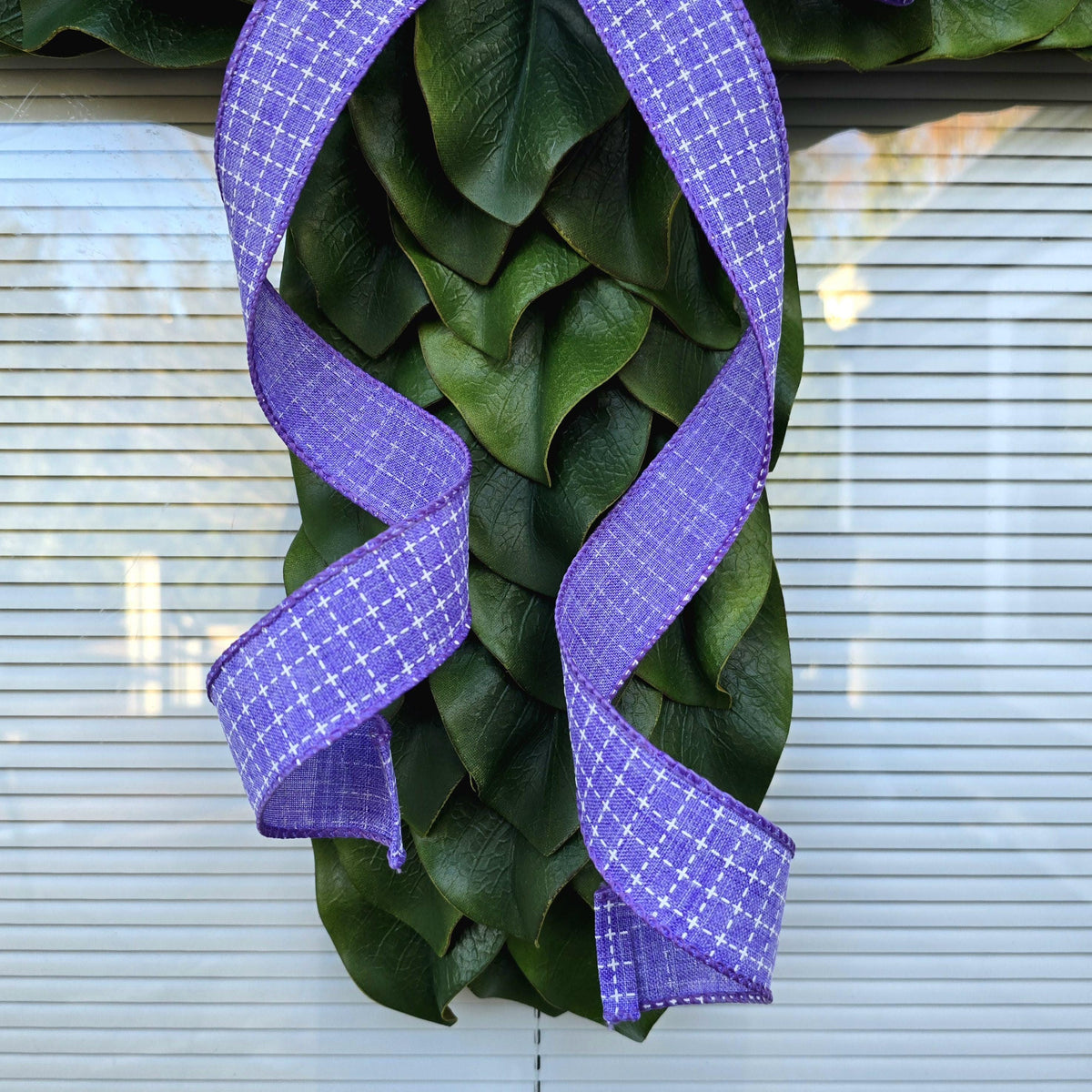 Magnolia Leaf Cross Wreath for Front Door, Farmhouse Religious Decor, Easter & Lent Cross Wreaths, Christian Door Hanger