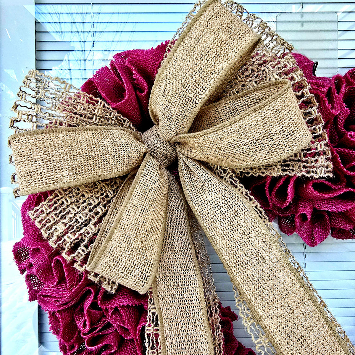 22" Valentine's Day Wreath For Front Door Double Door Indoor Outdoor Vday Home Decor Large Pink Burlap Heart Shaped Housewarming Gift