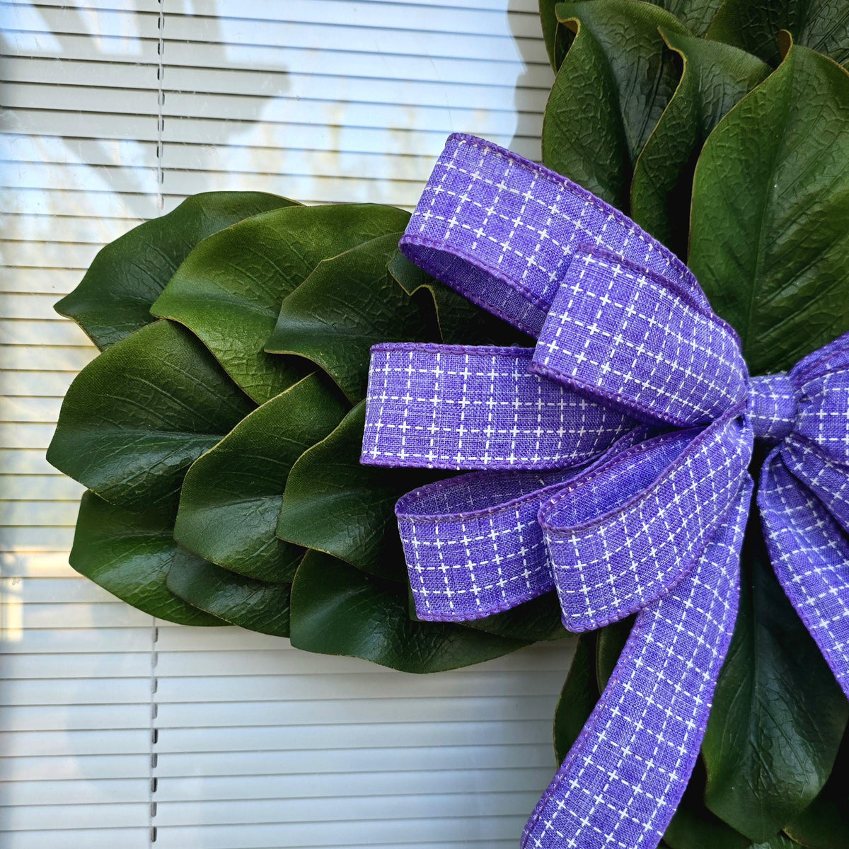 Magnolia Leaf Cross Wreath for Front Door, Farmhouse Religious Decor, Easter & Lent Cross Wreaths, Christian Door Hanger