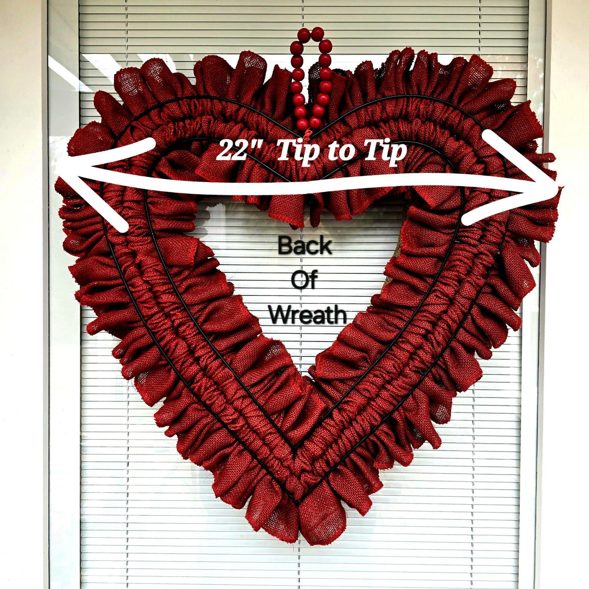 Valentine's Day Wreath For Front Door Decor Heart Shaped Burlap Hanger