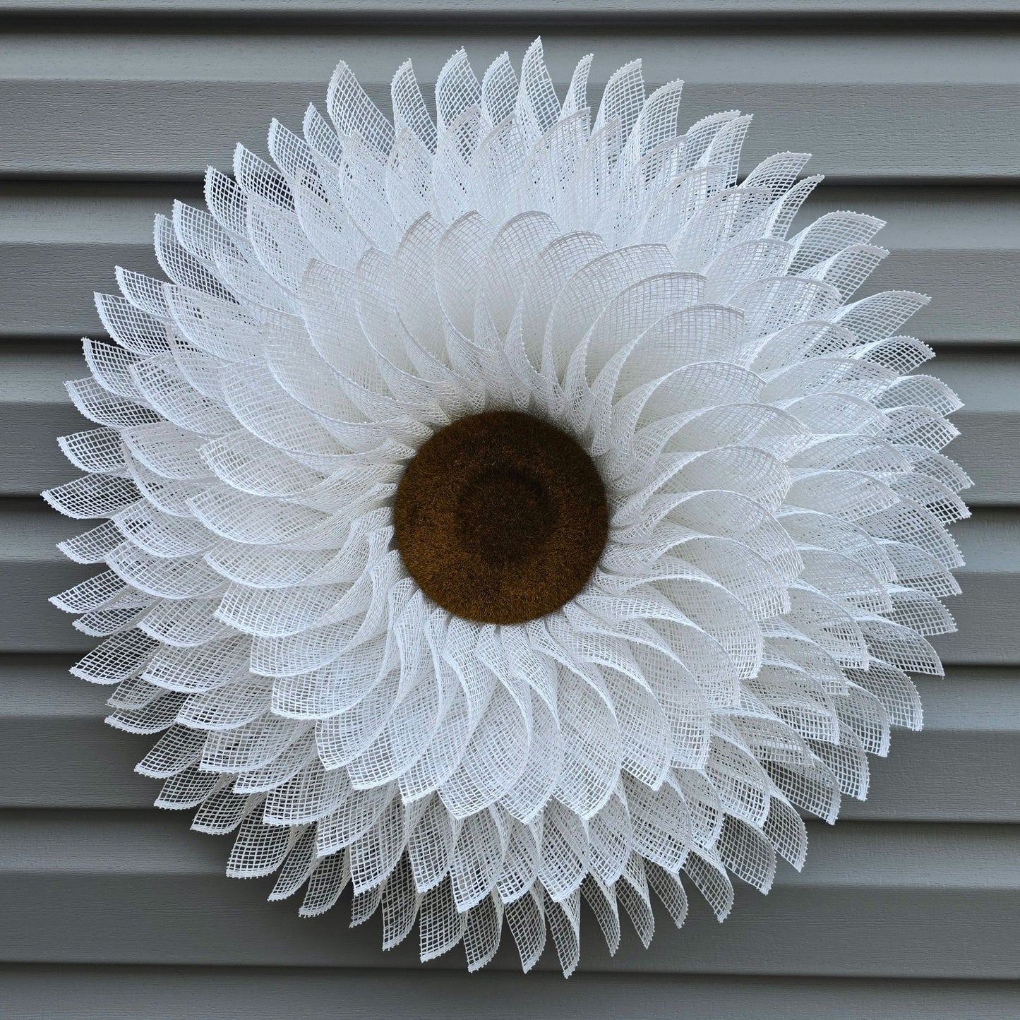 White Flower Wreath For Front Door Double Door Wreaths Outdoor Spring Summer Fall Decor Burlap Sunflower Wall Decoration Daisy Home Gift