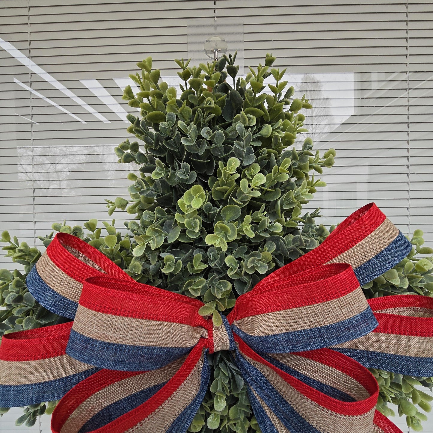 Cross Wreath with Patriotic Bow