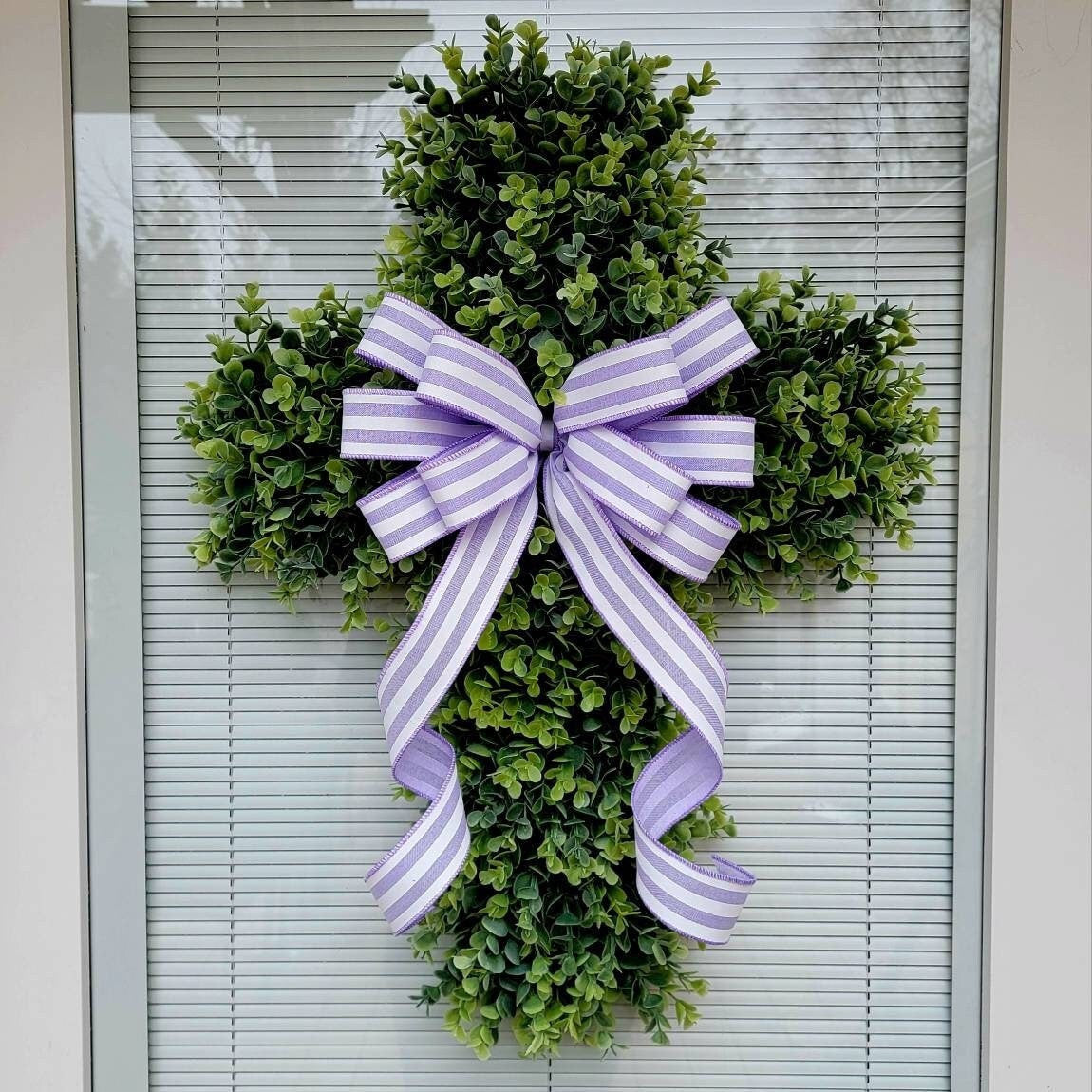 Easter Cross Wreath For Front Door Double Doors Wreaths Indoor Outdoor Religious Decor Lent Swag Lenten Church Wall Hanger Home Gift Ideas