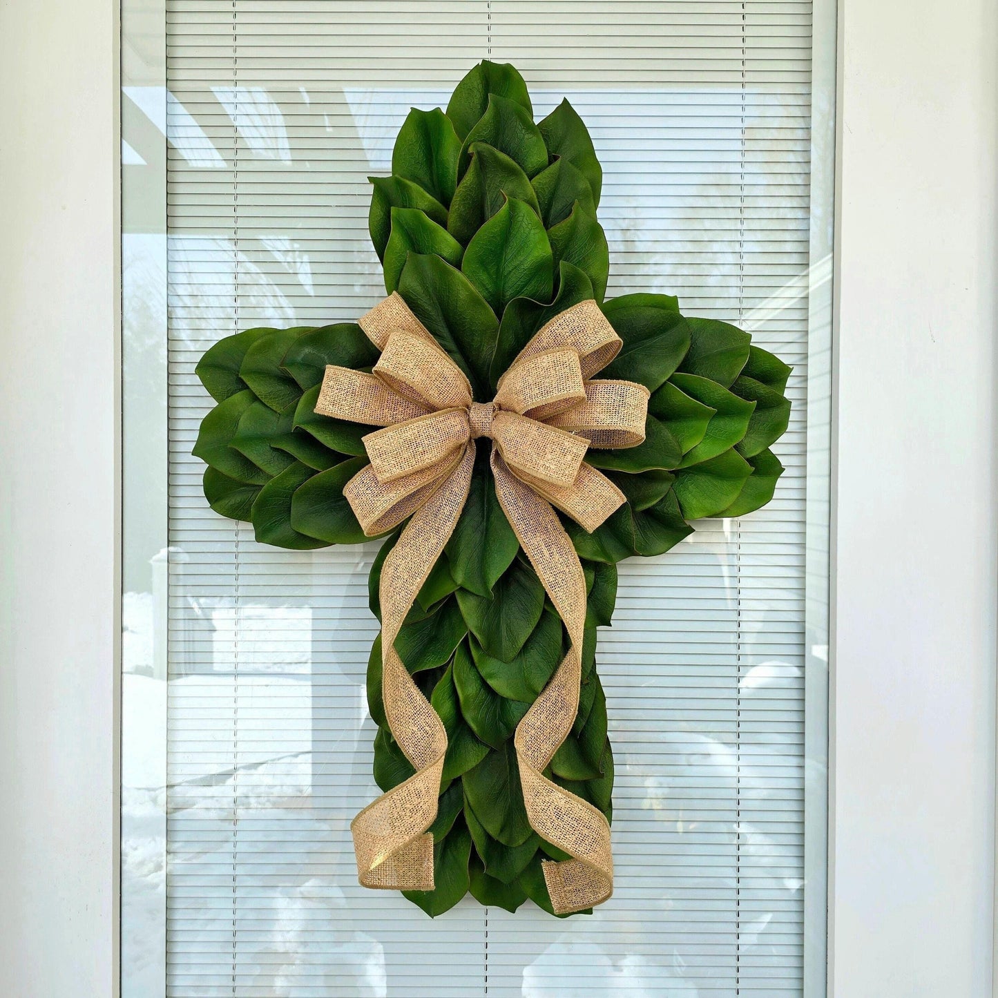 CROSS WREATH For Front Doors Double Door Wreaths Easter And Lent Decor Year Round Seasonal Religious Wall Decoration Home Gifts