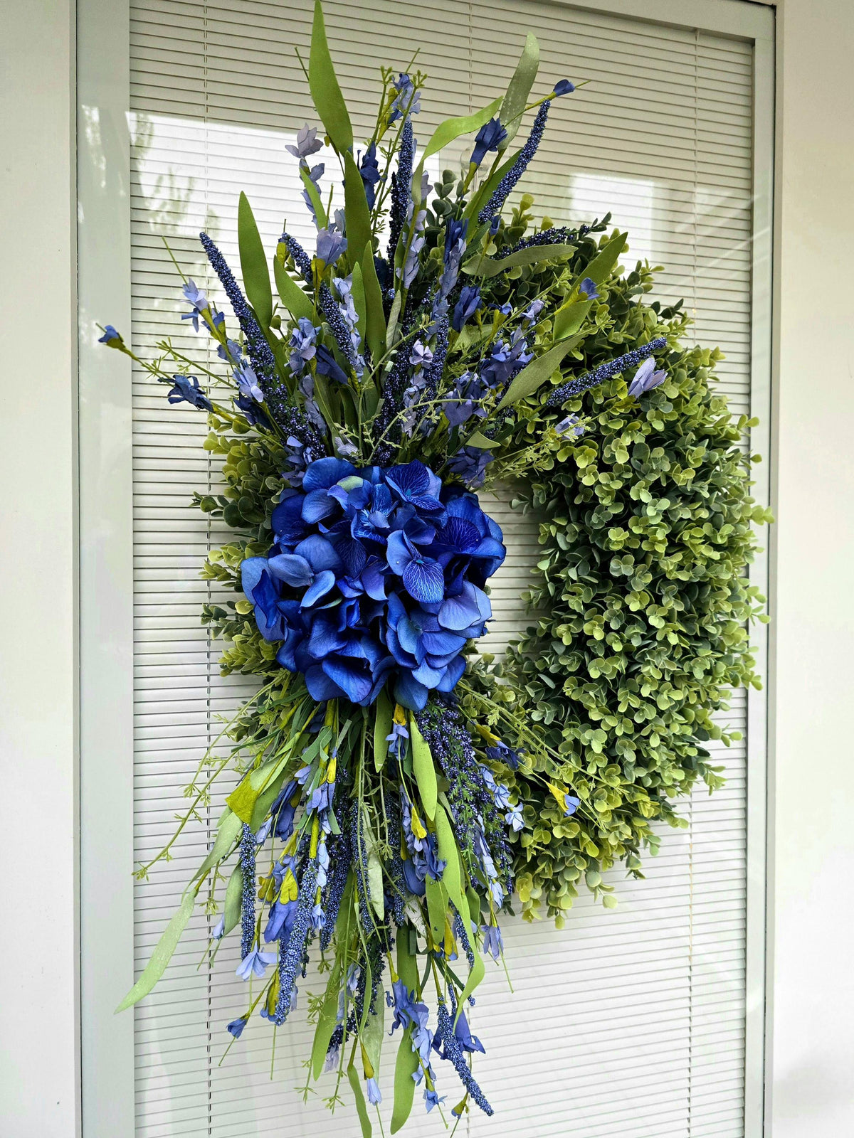 Spring Wreath, Summer Wreath, Hydrangea Wreath, Farmhouse Decor, Double Door Wreath, Gift