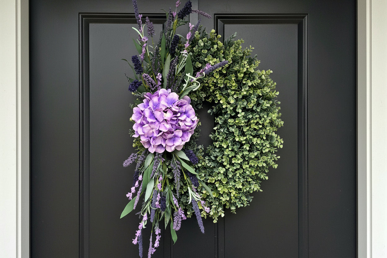 lavender plant front door Spring Summer Wreath For Front Door Decor I – Suzie Q Gifts