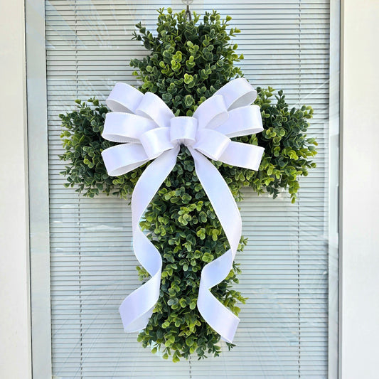 Cross Front Door Wreath For Year Round Religious Decor Christian Home Decor Church Easter Christmas Wedding Baptism Communion Sympathy Gift