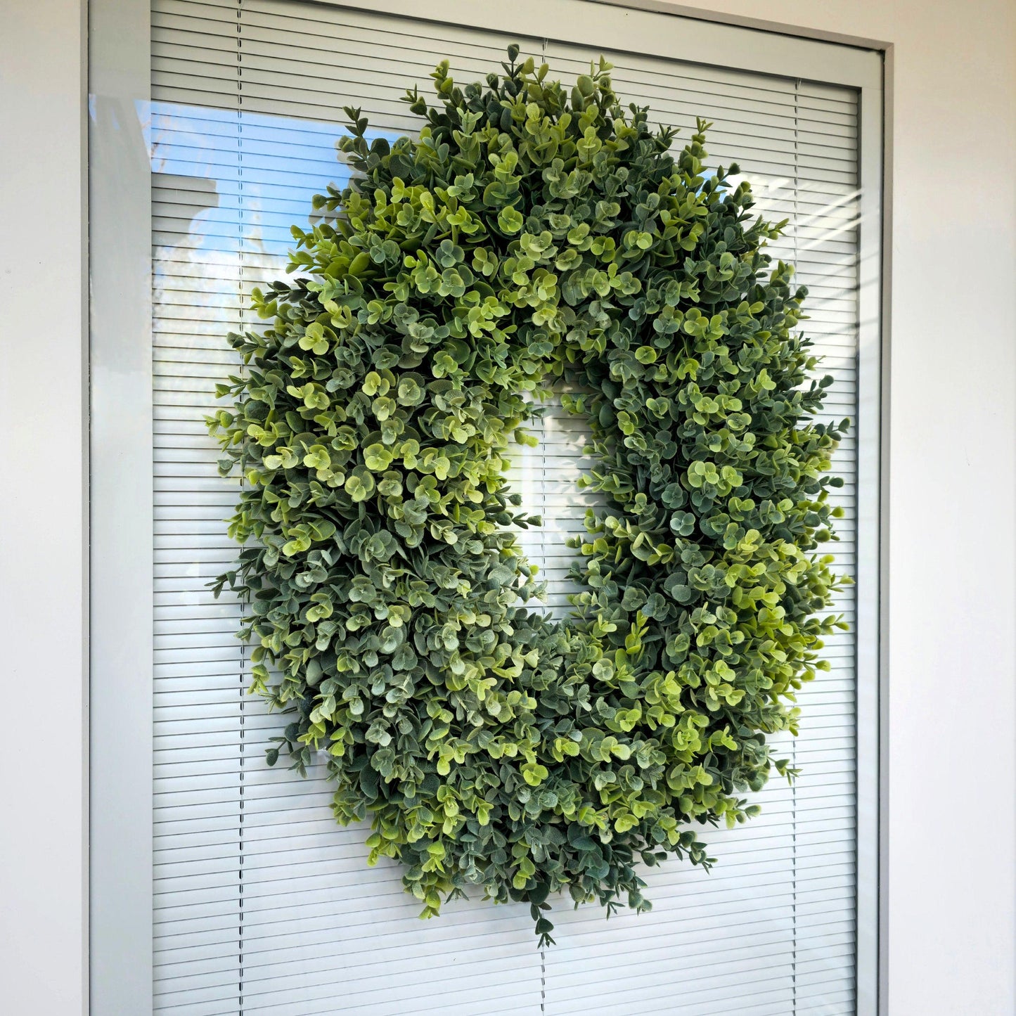 Year Round Front & Double Door Wreath, Outdoor Spring Summer Fall Winter Oval Eucalyptus Greenery Decorations, Everyday Wall Decor Home Gift