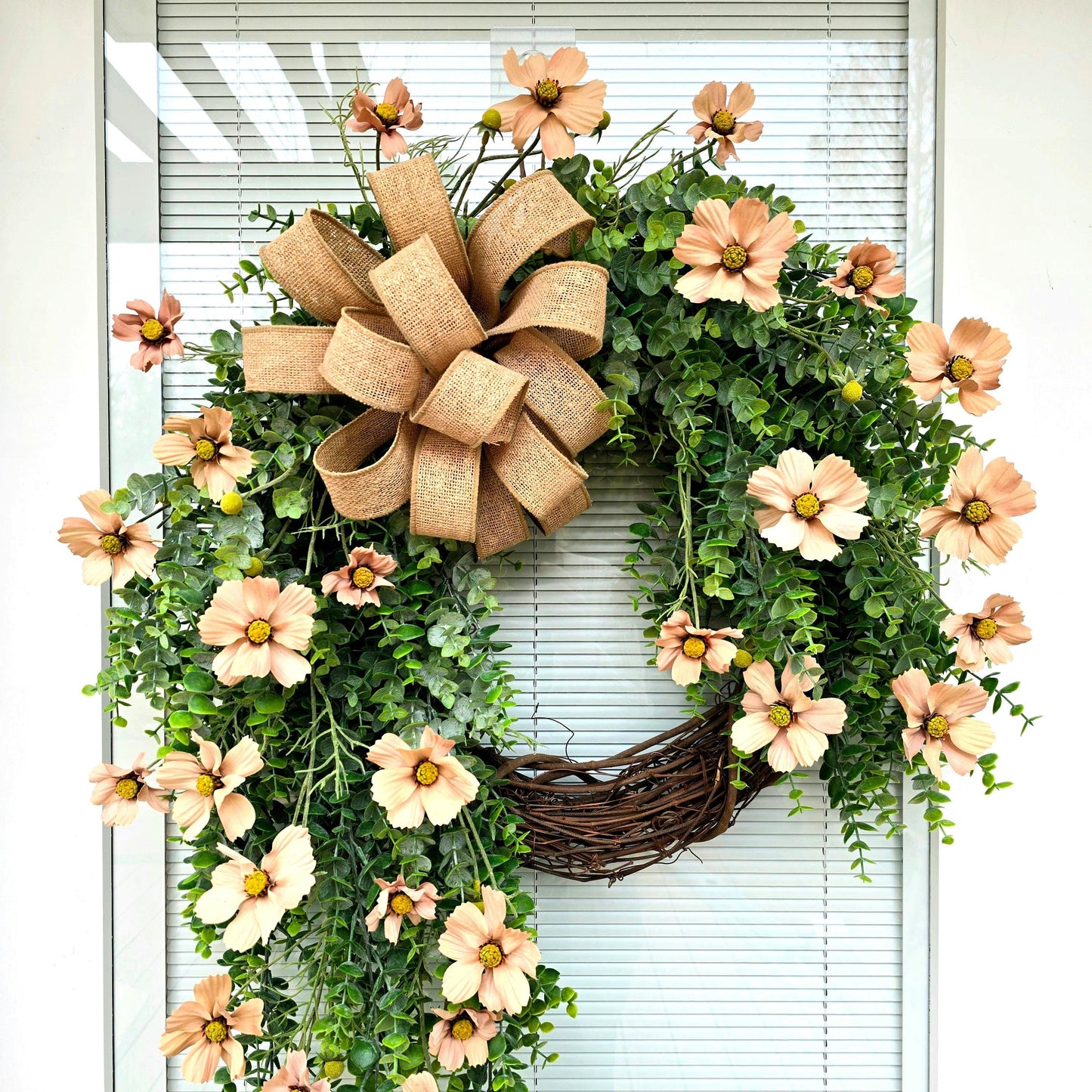 Wreath For Front Door Double Doors Outdoor Year Round Spring Summer Fall Winter Decor Floral Eucalyptus Greenery Large Home Gift