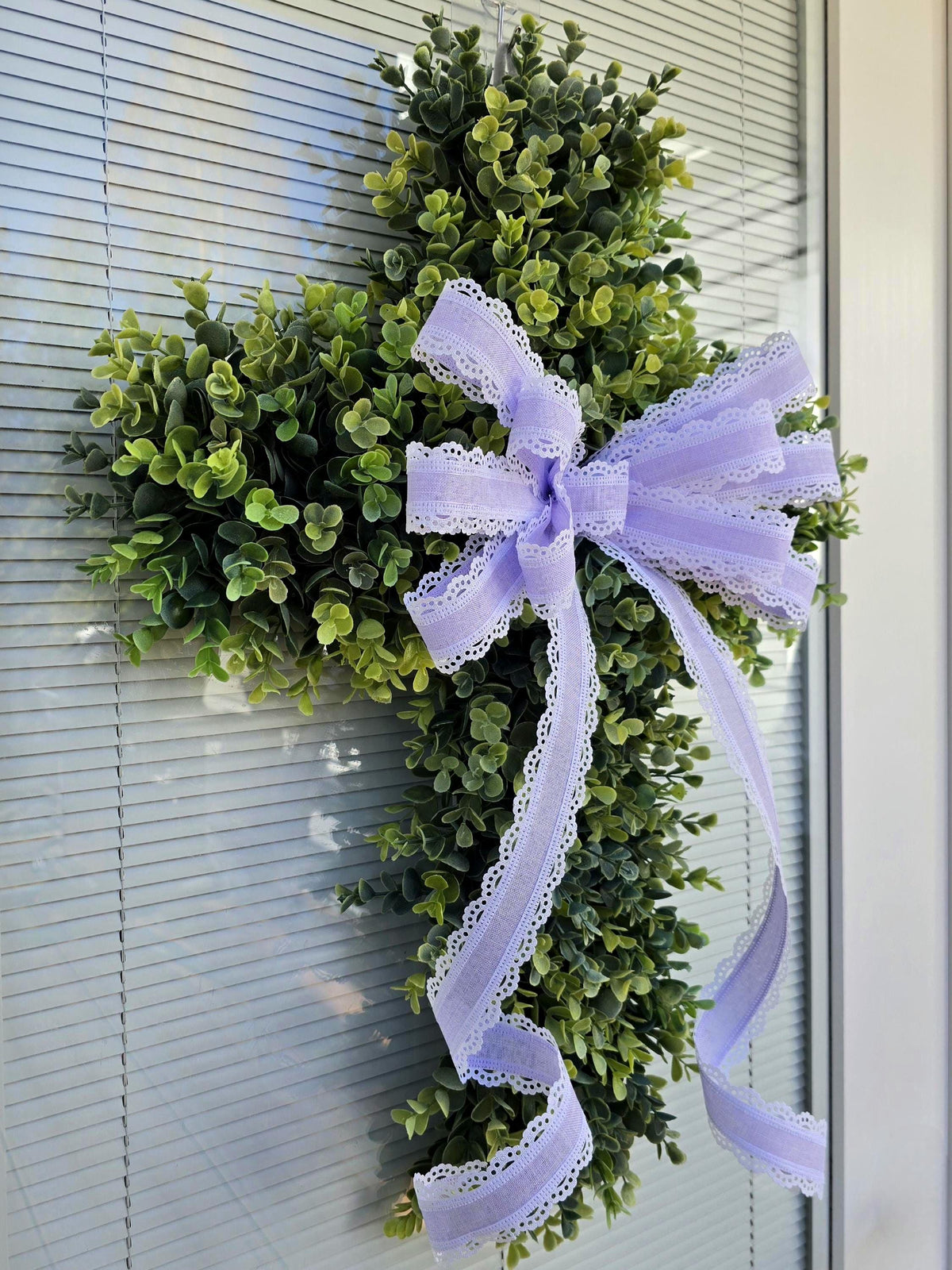 EASTER CROSS WREATH For Front Door, Double Door Wreaths, Memorial, Year Round, Religious Wall Decor, Christian Church, Christianity Gift