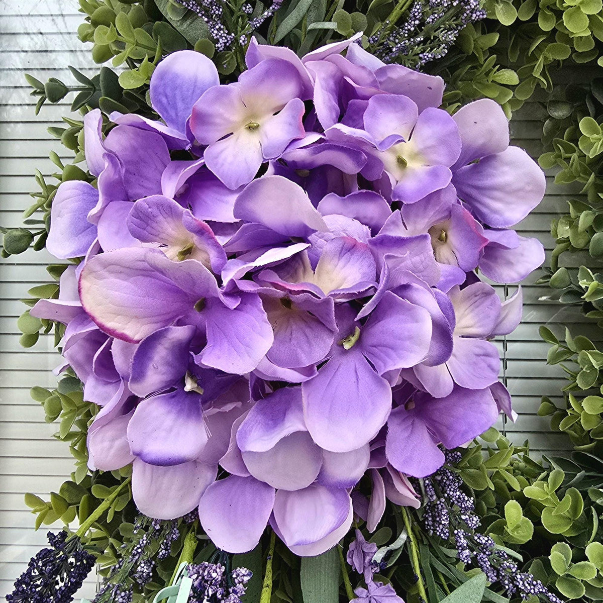 SPRING SUMMER WREATH For Front Door Double Door Wreaths Purple Hydrangea Lavender Wild Flowers Eucalyptus Home Decor Oval Year Round Gifts
