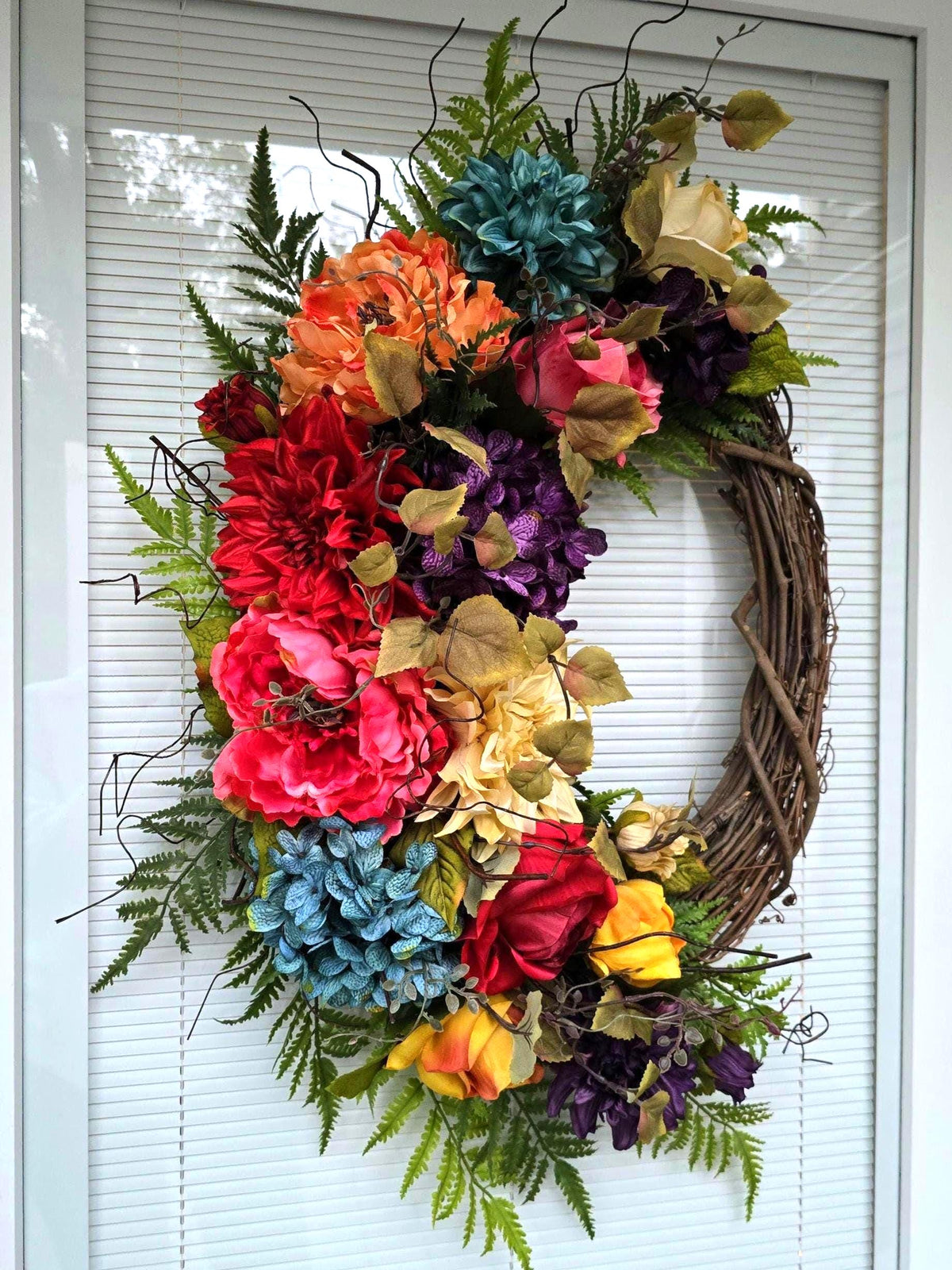 Spring Wreath, Summer Wreath, Double Door Wreaths, Front Door Wreaths, Farmhouse Decor, Housewarming Gift, Unique, Home Decor